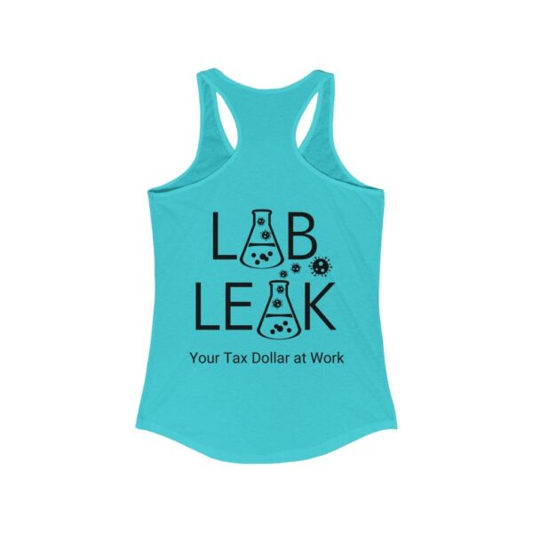 LAB LEAK - Women's Pastel Racerback Tank Top  - Your Tax Dollar At Work- on Back