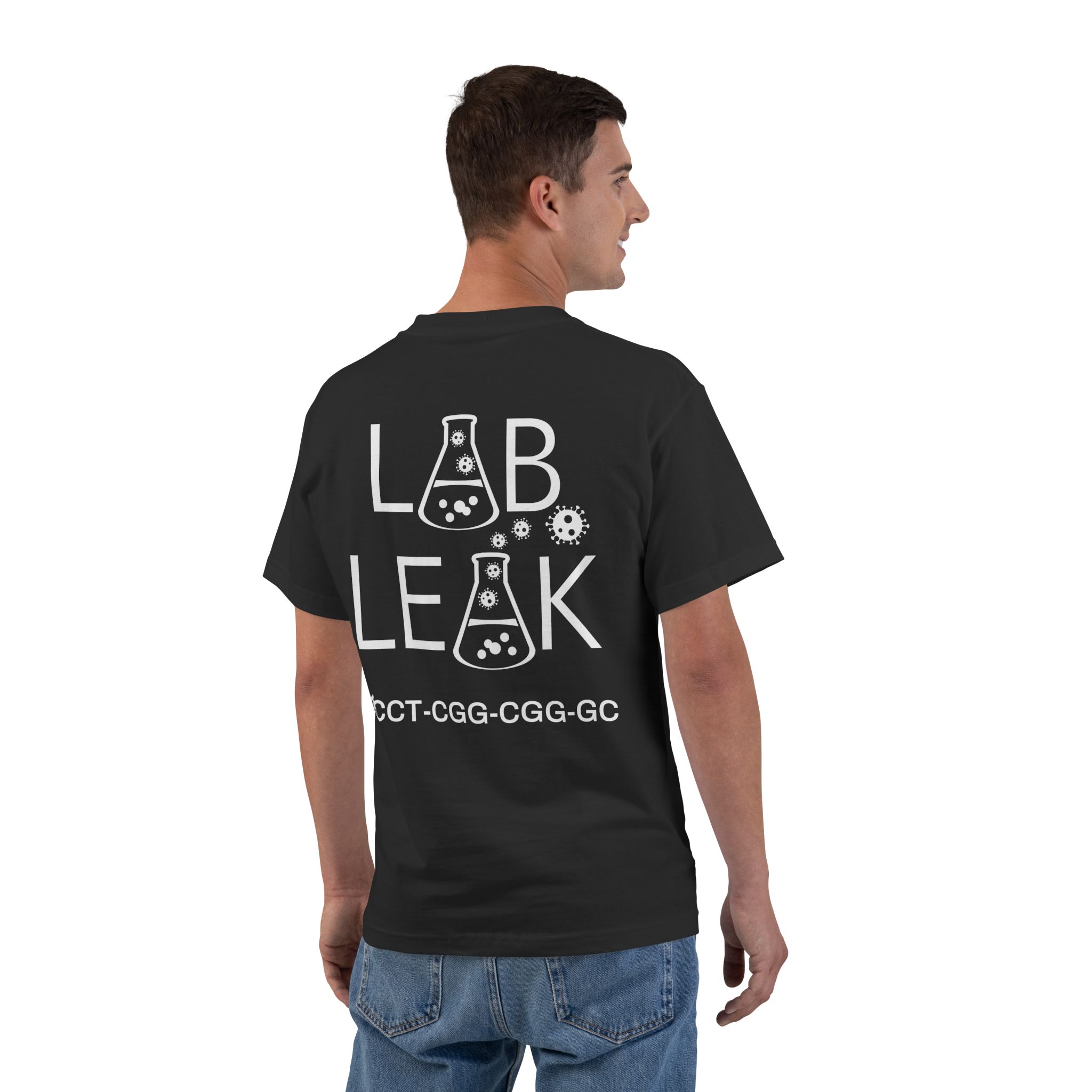 LAB LEAK – Beefy Tee – BLACK – Your Tax Dollar At Work - S1 /S2 Codon on Back - Image 2